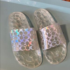 Coach Iridescent Logo Slide Sandals